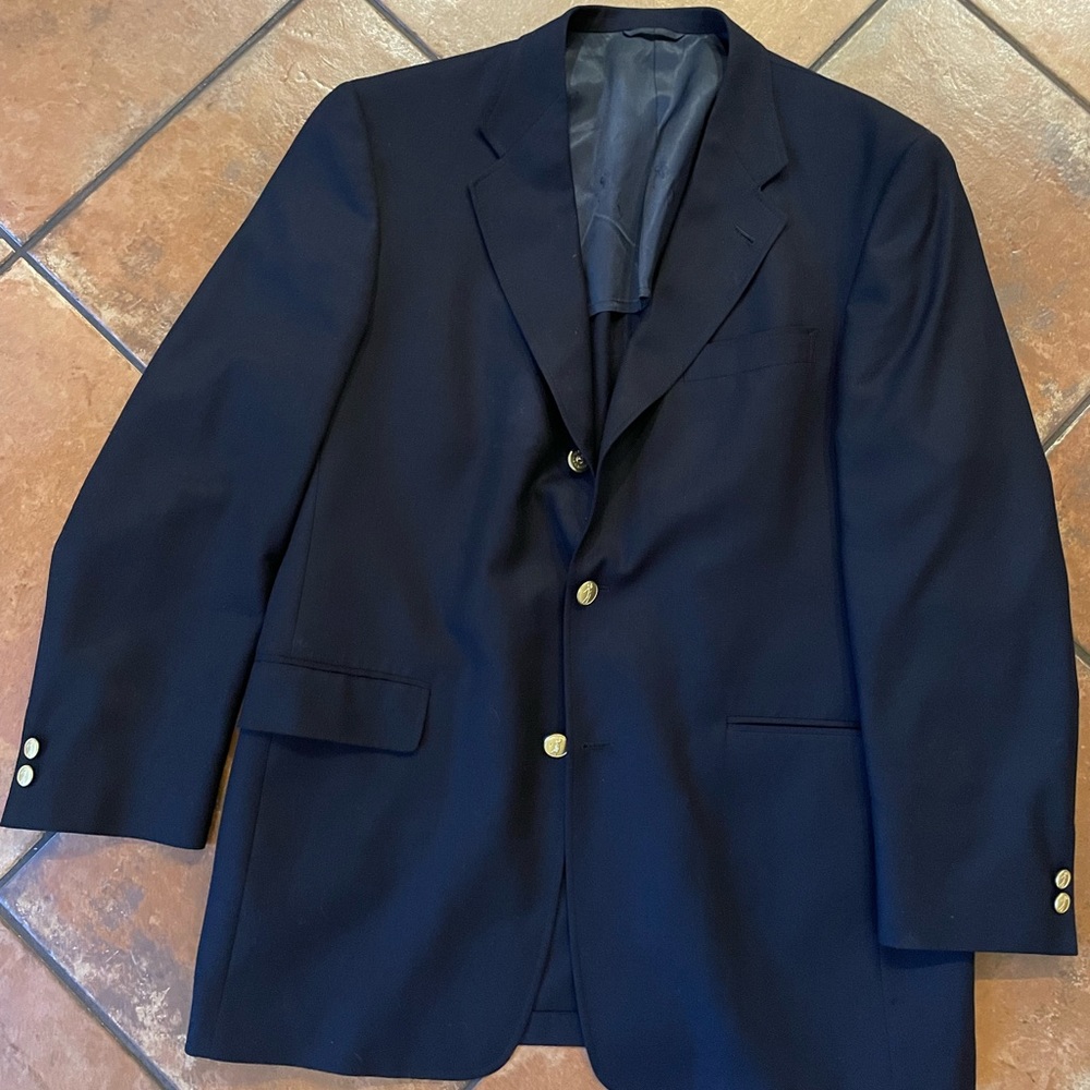Bobby Jones Collection Textured Navy Wool Signature 3-Button Blazer 42 R‎ $795